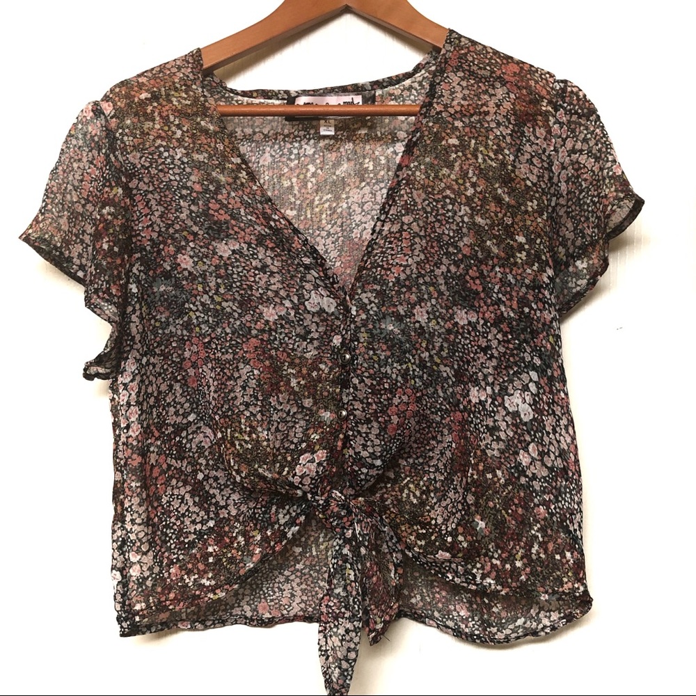 Oona & Maud Sheer Floral Top